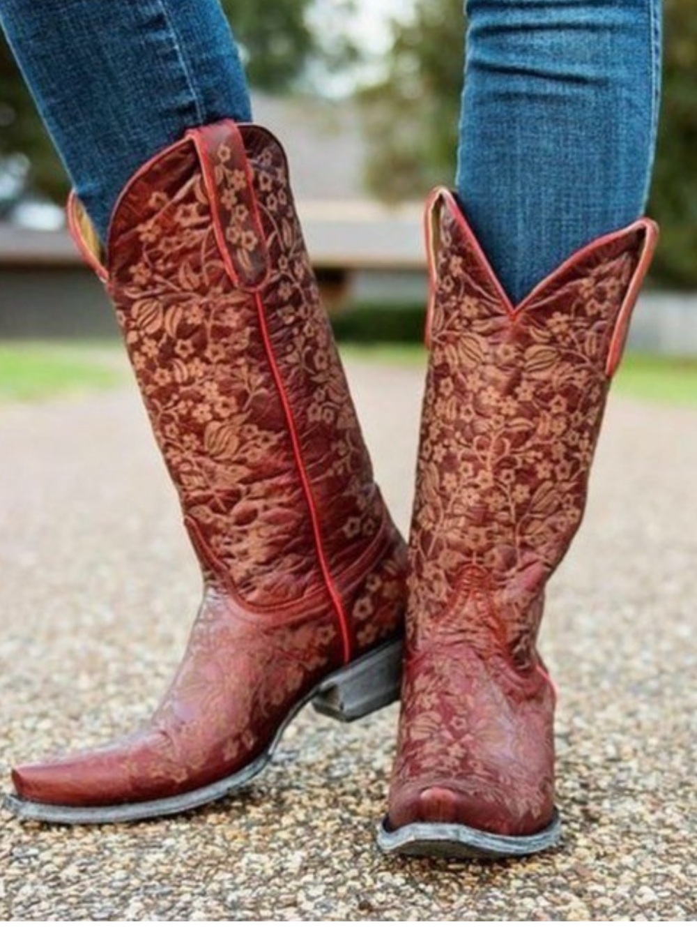 Old Gringo Red Nadia Embossed Leather Cowboy Boots HTF